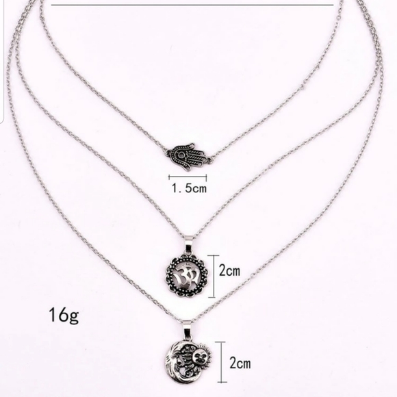 *Prescilla* Silver Layered Necklace - Picture 2 of 4